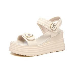 Golden Silk Rabbit Женские сандалии на одной застежке бежевые, цвет Beige