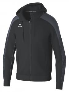 Erima Детская тренировочная куртка с капюшоном, черно-серого цвета