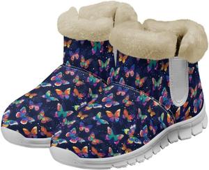 Quxjehoe Женские зимние ботинки с плюшевой подкладкой, теплые, удобные, противоскользящие, для улицы, на каждый день, на липучке, короткие ботильоны, размеры 36-41, белая подошва