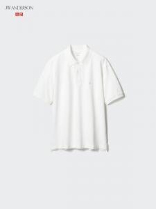 Поло из ткани пике Dry с узором Uniqlo, 00 white