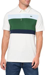 Lacoste мужская спортивная поло Regular Fit Color Block для гольфа, Flour/Green/Baby Blue