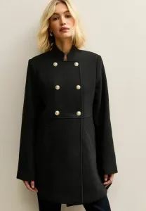 Двубортное короткое пальто New Look, Black