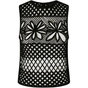 Crewneck Crochet Knit Vest PINKO, черный