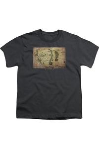 Футболка с коротким рукавом для детей "Карта Средиземья" The Hobbit Gildan, Charcoal