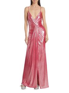 Металлическое драпированное платье Kade Ramy Brook, цвет Hottest Pink Lurex Foil