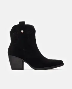 Женские ботинки в стиле ковбой с боковой молнией Refresh, черный