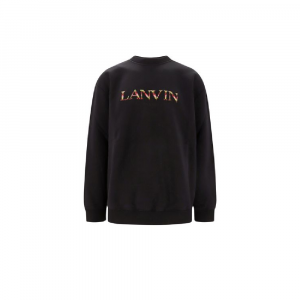 Толстовка с круглым вырезом и вышитым логотипом Lanvin, черный