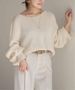 Пуловер с V-образным вырезом и спинкой из бумажной пряжи Kanoko Noble, цвет Natural