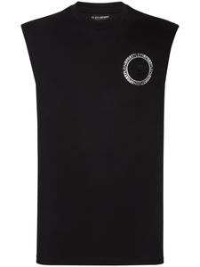 Plein Sport майка с круглым вырезом и аппликацией логотипа, черный