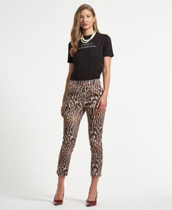 Женские узкие атласные брюки до щиколотки Isaac Mizrahi, Leopard