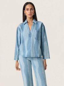 Топ Maisa в полоску с волнистым рисунком из денима Soaked In Luxury, Blue