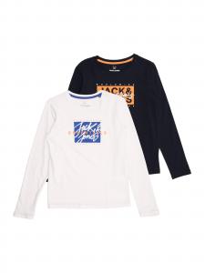 Jack & Jones Junior Лонгслив 'JJCOLTON' в цветах Marine Blue, Royal Blue, White