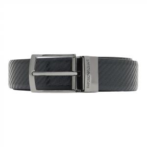 Реверсивный кожаный ремень с тисненым узором EMPORIO ARMANI