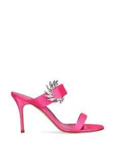 Босоножки с декоративными элементами Manolo Blahnik, розовый