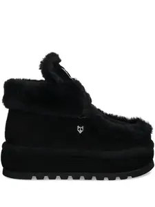 Ботинки Bambi из овчины на каблуке 60 мм Naked Wolfe, черный