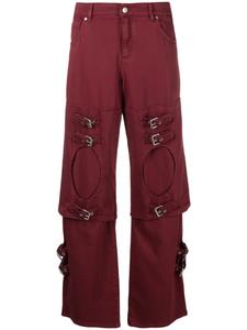 Blumarine джинсы бойфренды с пряжками, красный