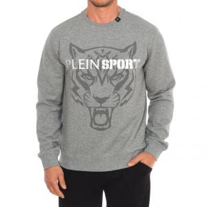 Мужская толстовка Fipsg600 с длинными рукавами и круглым вырезом Plein Sport, серый