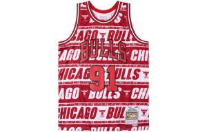 Баскетбольная майка мужская красная Mitchell Ness