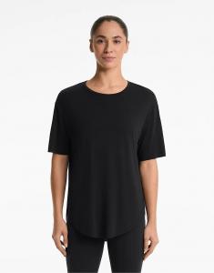 Футболка с короткими рукавами из смеси модала Oysho черного цвета