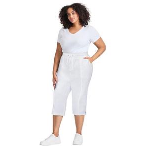 Женские капри plus size из хлопка с подвернутым краем Avenue, White