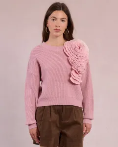 Женский джемпер с длинным рукавом с цветочным деталем Molly Bracken, розовый