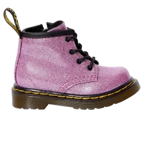 Ботинки Dr. Martens 1460 Glitter Lace Up Boot Toddler Dark Pink, розовый