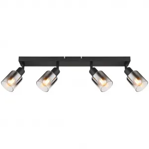 Потолочный светильник HUBERTUS E14 1 шт. Потолочный спот/черный/дымчатое стекло/прихожая/гостиная Globo Lighting, черный