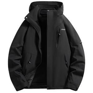 Ветровка Куртка Унисекс Jeep, цвет Black - High Rain Level Waterproof (Single Jacket)