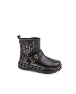Детские ботиночки из кожи на молнии Pablosky, черный
