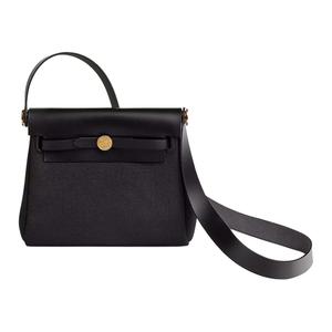 HERMES Кожаная мини-сумка через плечо черная женская