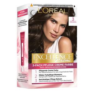 Краска для волос excellence crème Loreal Paris, nr. 3 - dunkelbraun, количество 1 шт.