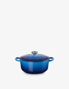 Кастрюля чугунная круглая Evolution с крышкой 20см Le Creuset, цвет Azure Blu