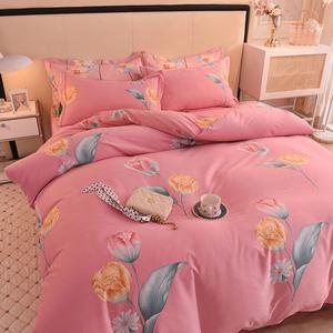 LUOLAI HOME Комплект постельного белья 1,5 м: пододеяльник 180×220 см, простыня, наволочки Huaxiya Pink