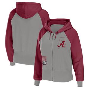 Женская одежда WEAR by Erin Andrews Серая худи с молнией во всю длину и реглан Alabama Crimson Tide