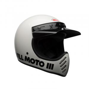 Полнолицевой шлем без сертификации из композитного волокна для мотоциклетных поездок BELL, белый