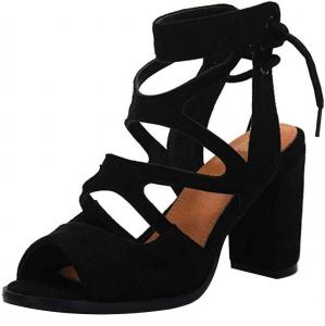 Женские босоножки ZBYY с открытым носком, на шнуровке, с высоким массивным каблуком, модные летние вечерние босоножки на высоком каблуке