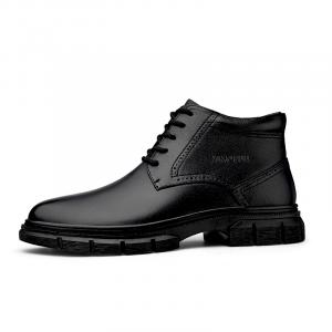 XIMO BULL Мужские черно-коричневые ботинки на щиколотку с черной флисовой подкладкой, цвет Black Fleece-Lined