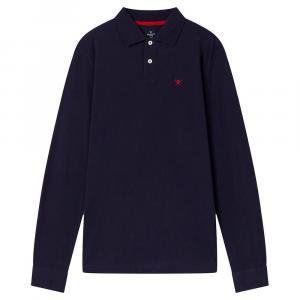 Поло с длинным рукавом Hackett Slim Fit Logo, синий