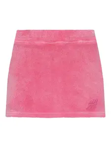 Мини-юбка из хлопка с вышивкой Alexander Wang, розовый