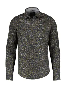 Рубашка LERROS с длинными рукавами "Рубашка из поплина стрейч LERROS с АОП", синий