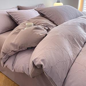 Jie Liya Комплект хлопкового постельного белья из 4 предметов (простыня на резинке 180 см, пододеяльник 200х230 см), расчесанный хлопок Синьцзян