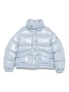 Стеганая блестящая куртка Moncler Enfant, синий