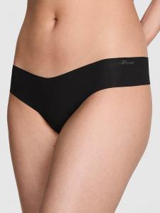 Трусики-Стринги No-Show Pink, rib pure black