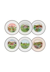 Набор из 6 обеденных тарелок коллекции Design Naif диаметром 17 см Villeroy & Boch, разноцветные