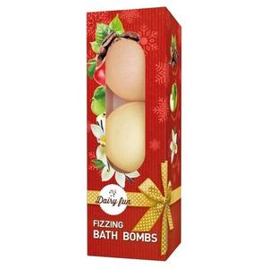 Шипучие бомбочки для ванны Dairy Fun - кофе, яблоко с карамелью и ванилью, 1 упаковка (3X100 г)