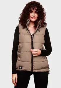 Стеганый жилет Marikoo "Заринаа" с четырьмя боковыми карманами, коричневый