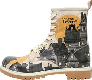 Женские высокие ботинки DOGO - веганская кожа и уникальный дизайн, зимние женские ботинки, удобные и стильные, Night Lovers Design