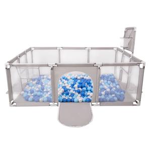 Поле Selonis BO-100X с шариками 6см серое:синий-голубой-жемчужный 180х122х62/900 шариков