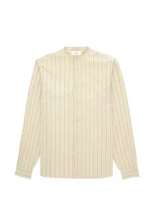 Рубашка в полоску с воротником-стойкой Prequel Fortela, бежевый