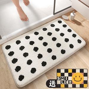 Dajiang Ковер 50х80 см для ванной/прихожей, набор из 2 штук, в клетку, абсорбирующий, нескользящий